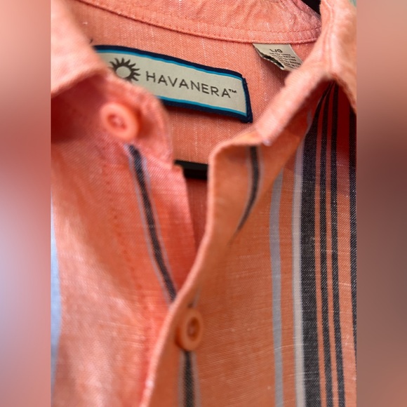 Havanera Men’s button-down shirt, Size L 55% Linen - Picture 3 of 7